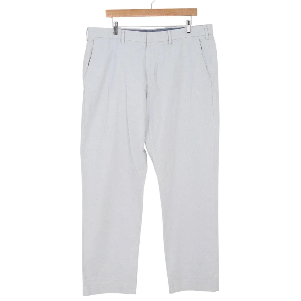 J.Crew Pants Mens 38x32 Bowery Classic Fit Light Blue Oxford Cotton Excellent